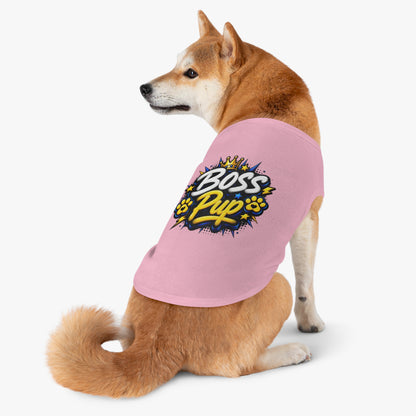 Boss Pup Pet Tank Top — Crowned 'Boss Pup' Graphic Dog Tank
