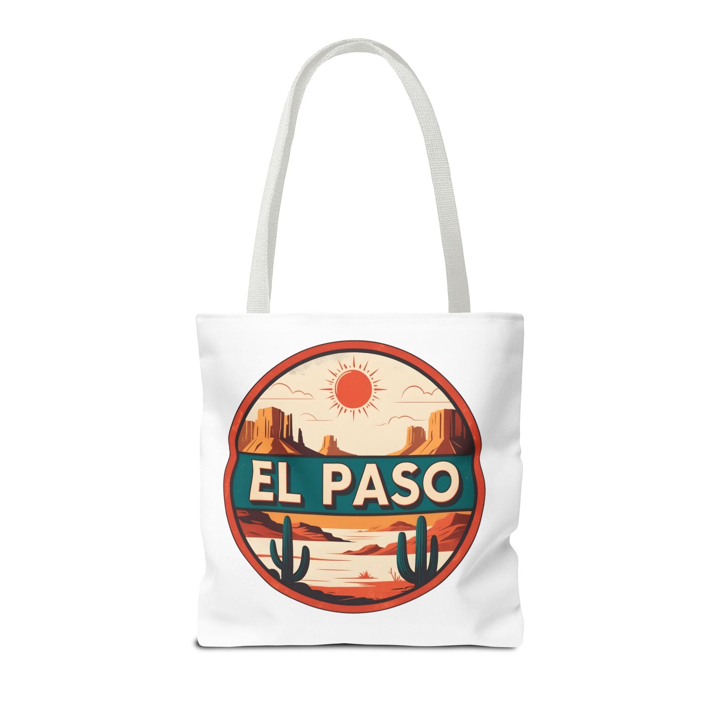 El Paso Desert Sunset Tote Bag — Vintage Southwestern Travel Canvas Tote
