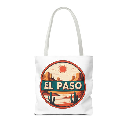 El Paso Desert Sunset Tote Bag — Vintage Southwestern Travel Canvas Tote