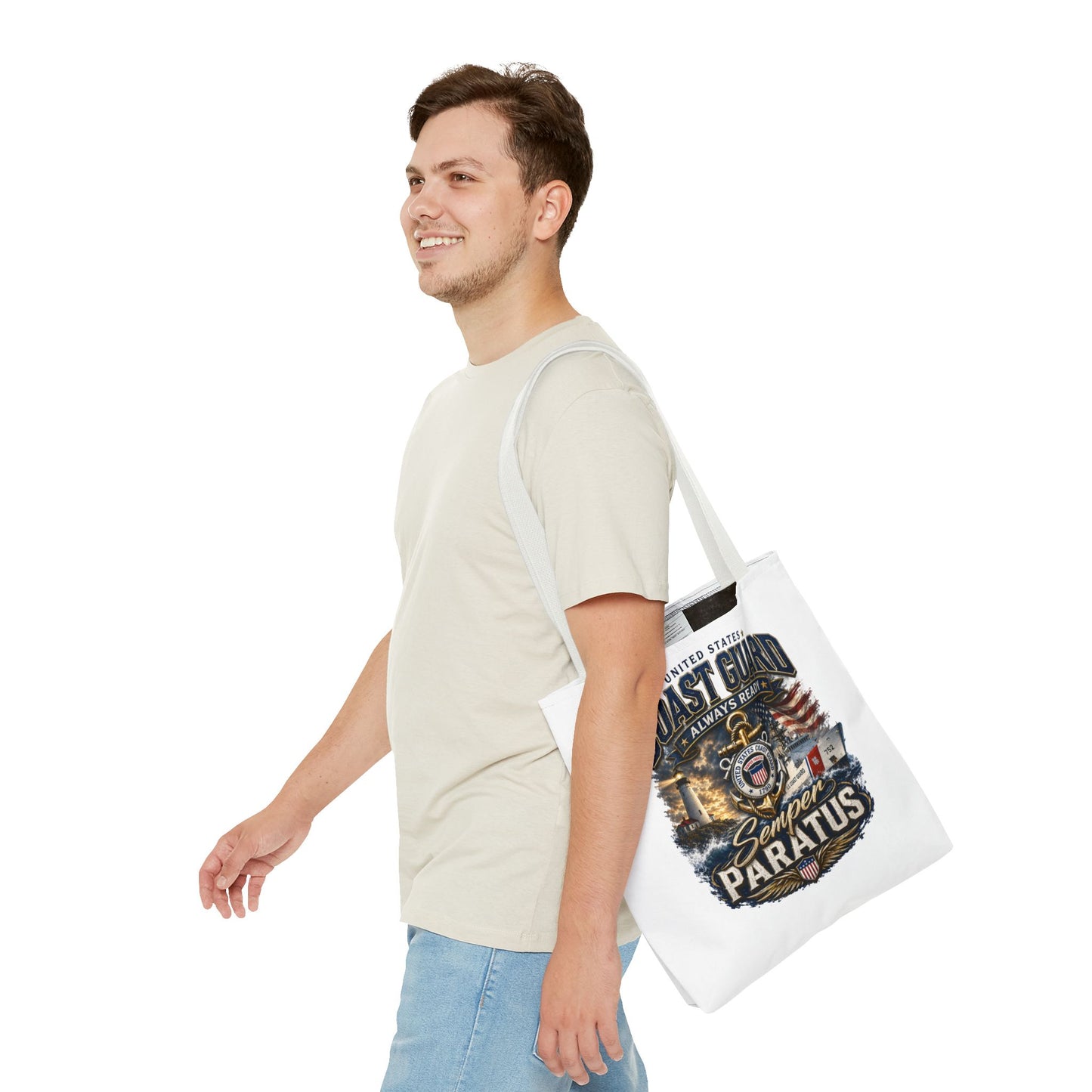 Coast Guard Semper Paratus Tote Bag – U.S. Coast Guard Patriotic Beach & Everyday Carry