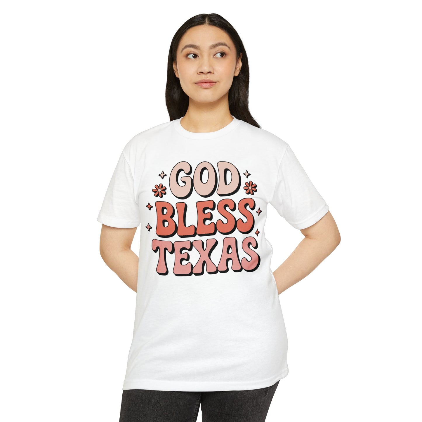 God Bless Texas T-Shirt — Retro Floral State Pride Tee