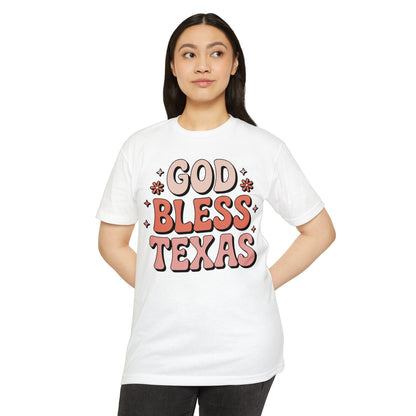 God Bless Texas T-Shirt — Retro Floral State Pride Tee