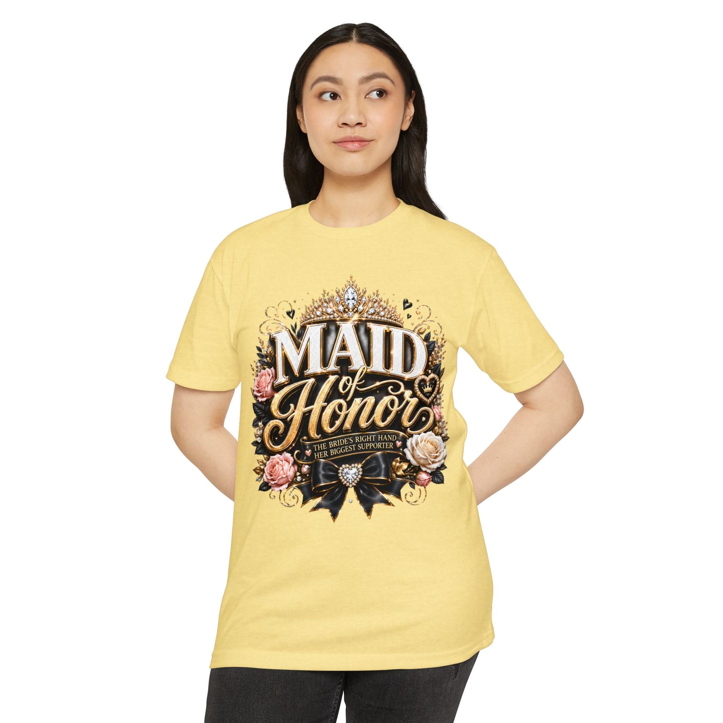 Maid of Honor T-Shirt — Floral Bridal Party Tee