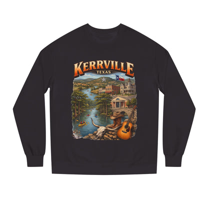 Kerrville Texas Scenic Crewneck Sweatshirt — Riverfront Guitar Vintage Design