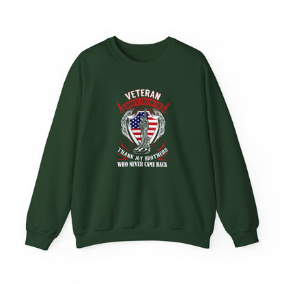Veteran Tribute Thank My Brothers Who Never Came Back Sweatshirt