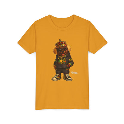 Youth Tee — 'Lil King' Crowned Bear Graphic Shirt