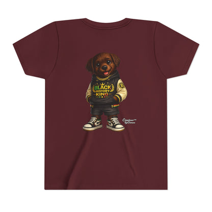 Youth Tee — 'Black History King' Puppy Graphic Shirt