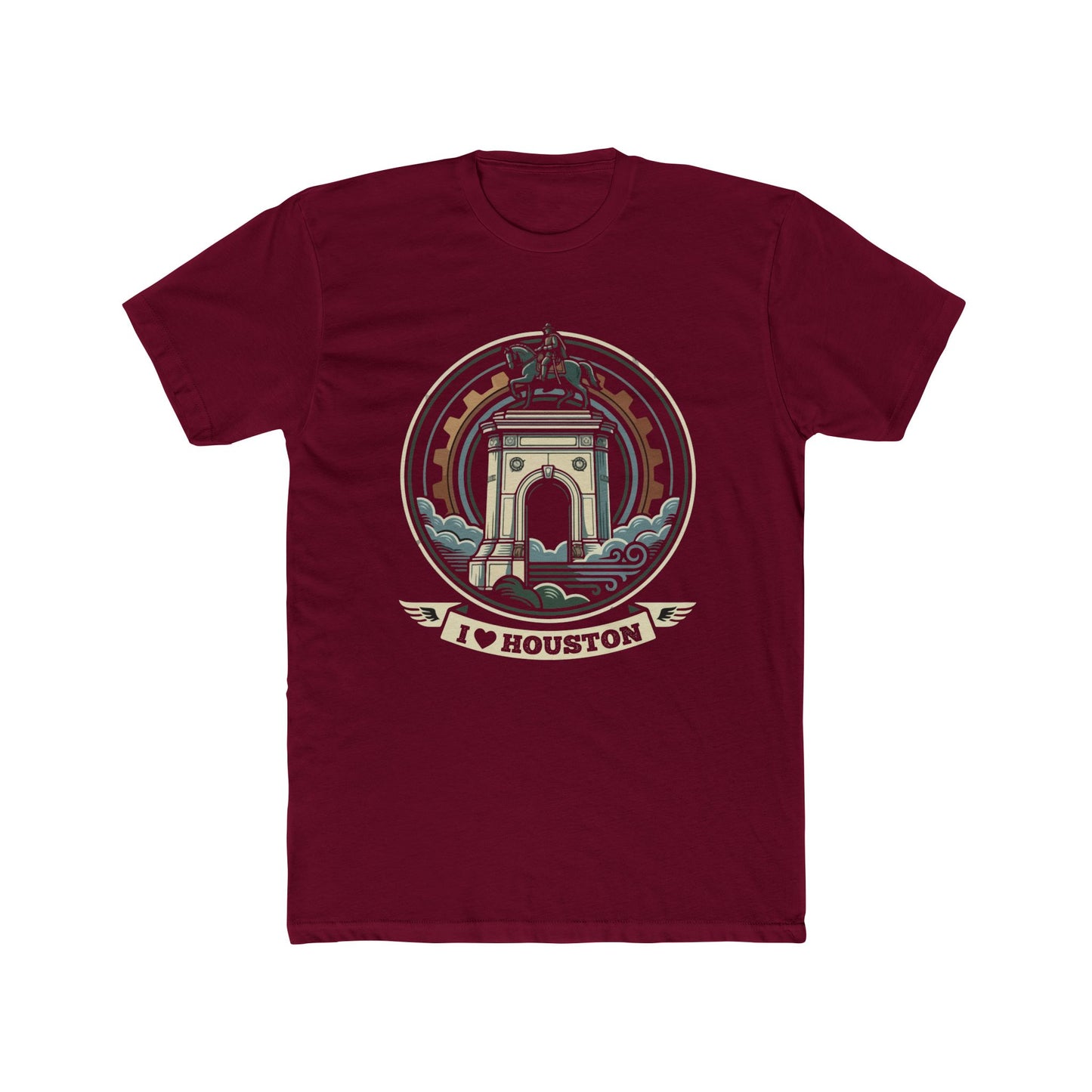 I  Houston T-Shirt — Vintage Monument Cityscape Tee for Locals & Tourists