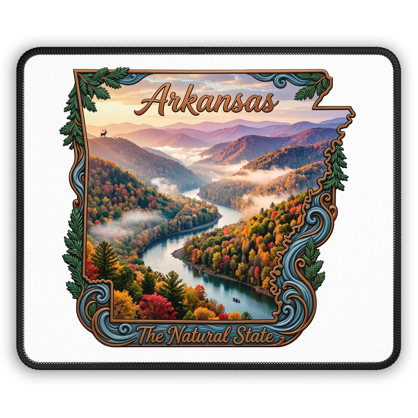Arkansas Scenic Mouse Pad — 'The Natural State' River Landscape