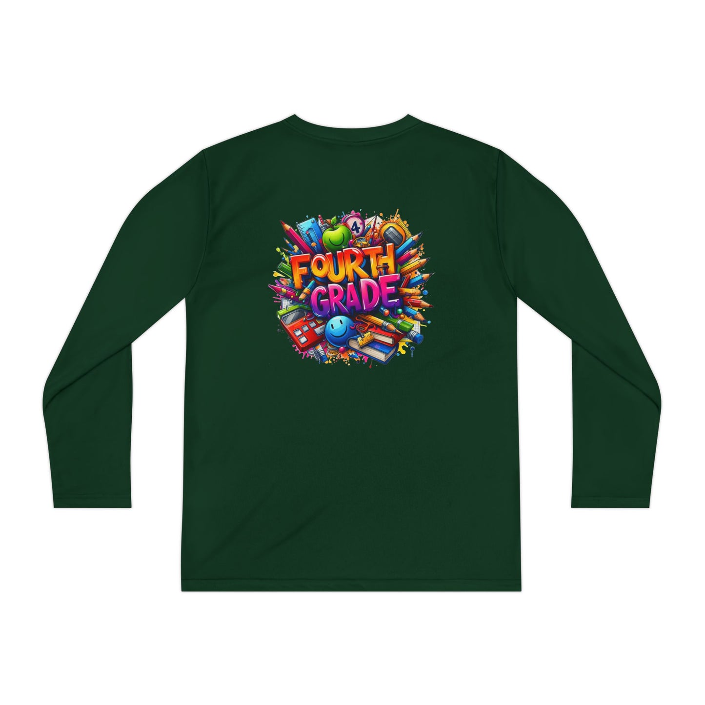Fourth Grade Long Sleeve Tee — Colorful School Kids Shirt