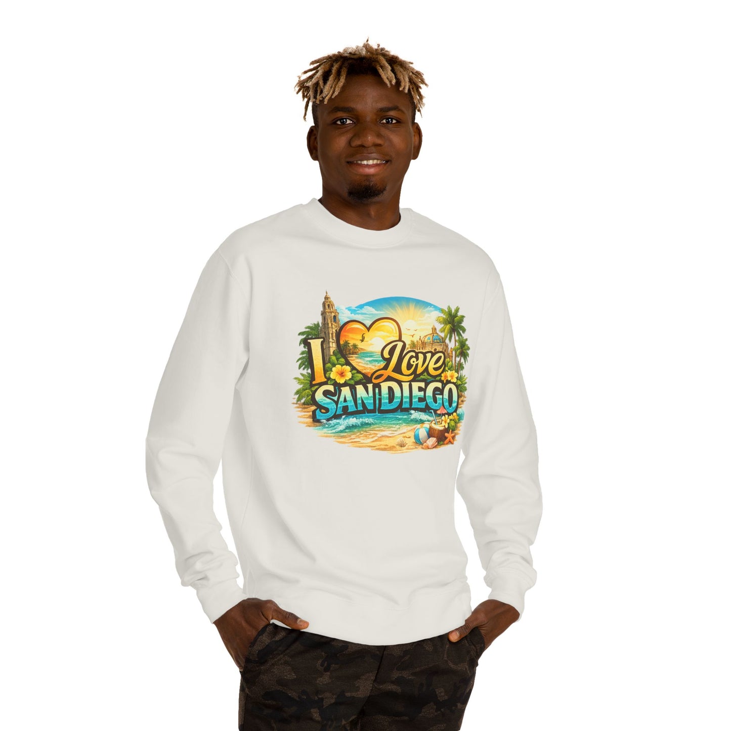 San Diego Sweatshirt — "I Love San Diego" Beach Graphic Crewneck