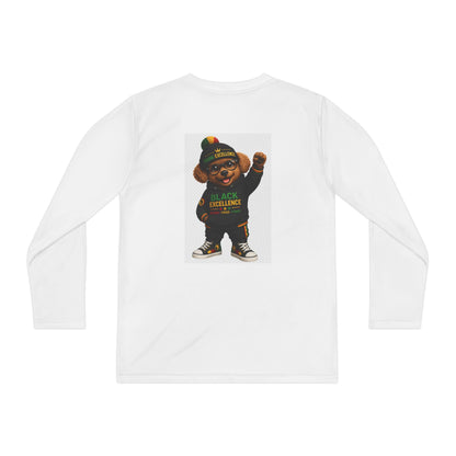 Youth Long Sleeve Tee — Black Excellence Bear Graphic