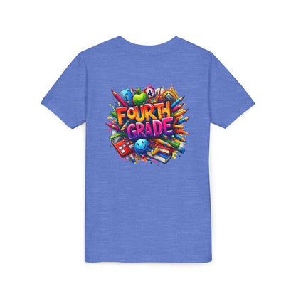 Fourth Grade Youth T‑Shirt – Colorful School Supplies Back to School Tee