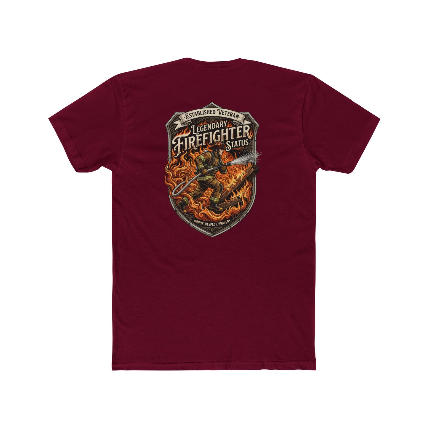 Firefighter Badge T-Shirt — Legendary Firefighter Status Graphic Tee