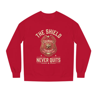 Police Badge Sweatshirt — "The Shield Never Quits"