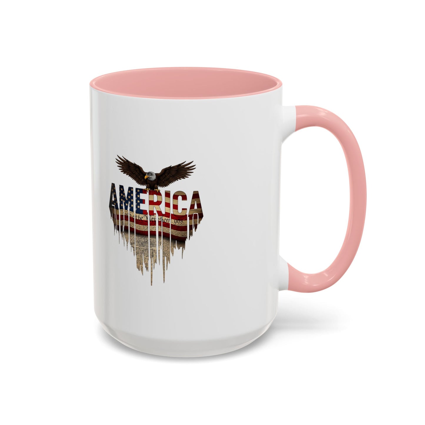 America Eagle Flag Accent Coffee Mug – Patriotic 11/15oz Ceramic