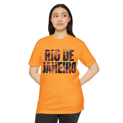 Rio de Janeiro Graphic T-Shirt — Bold Sunset City Typography Tee