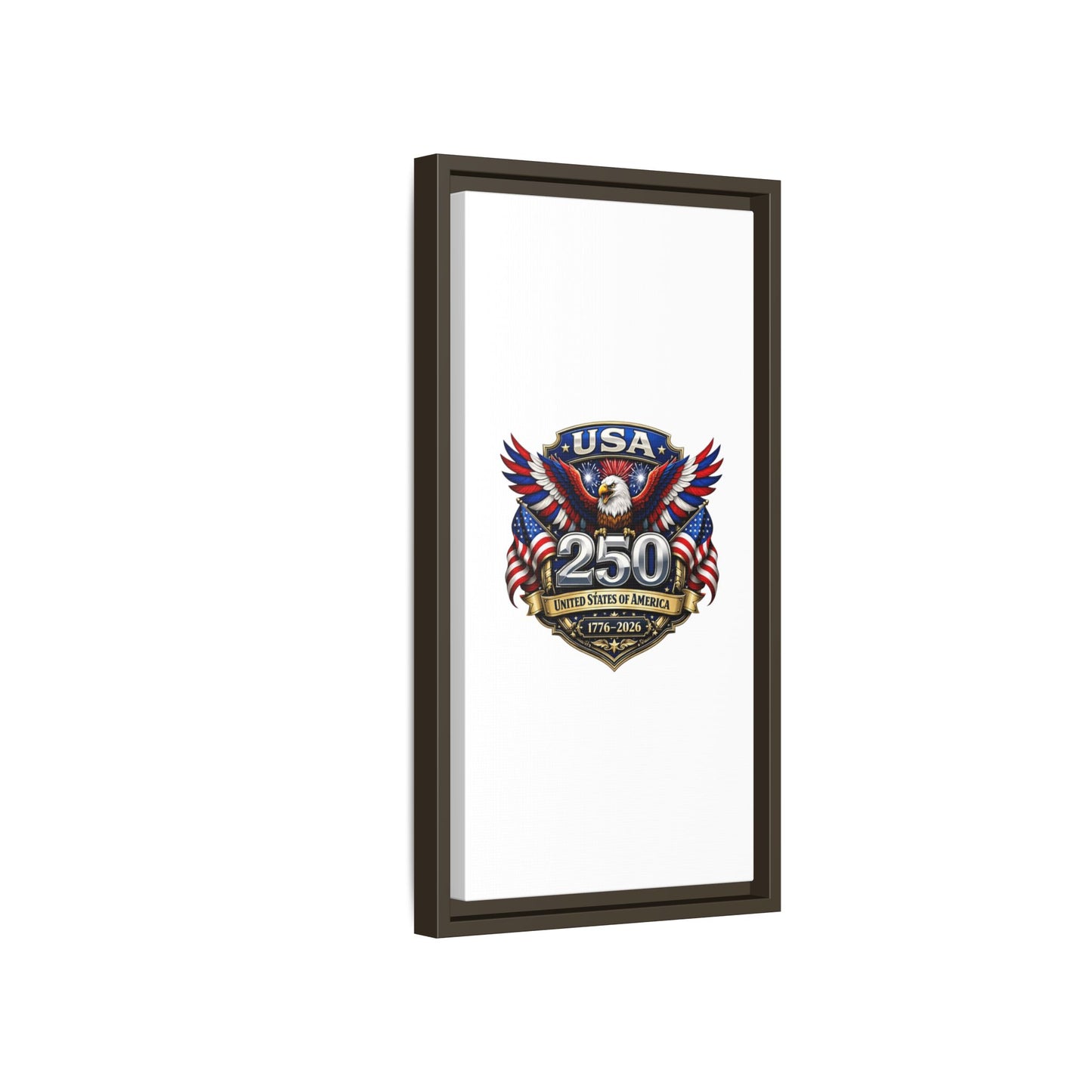 USA 250 Anniversary Framed Canvas — Patriotic Eagle 1776–2026 Wall Art