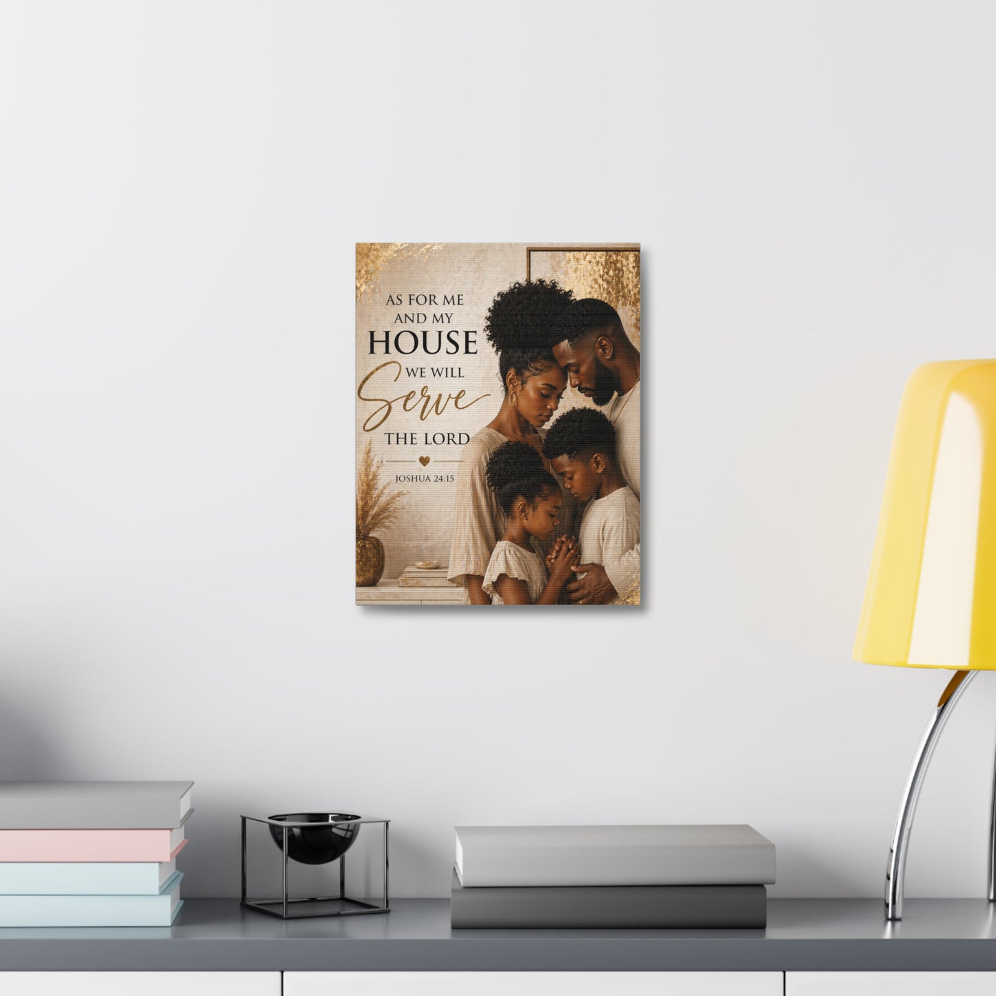 Canvas Wall Art — "As For Me and My House We Will Serve the Lord" Christian Family Scripture (Joshua 24:15)