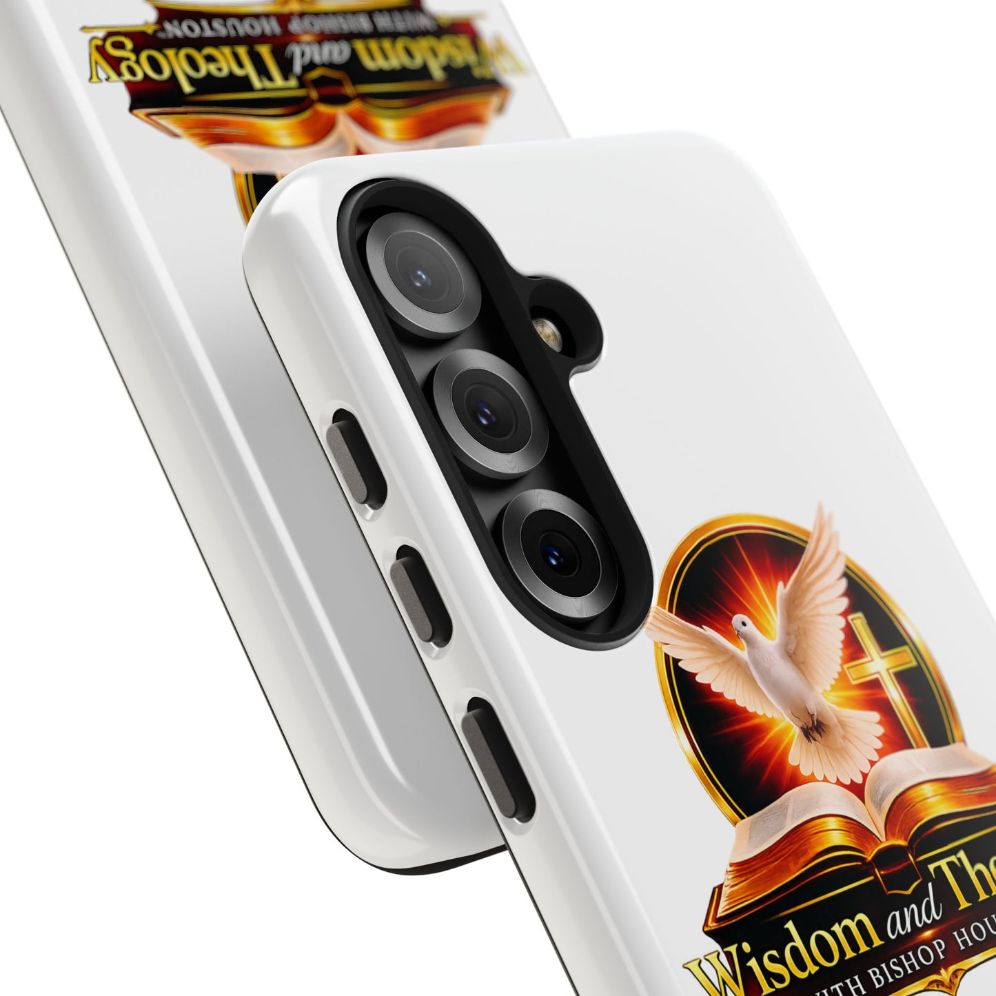 Wisdom and Theology Tough Phone Case — Christian Dove & Cross Design