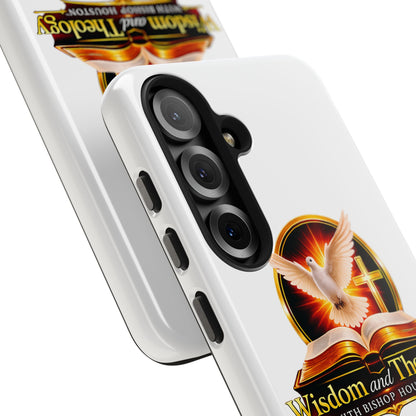 Wisdom and Theology Tough Phone Case — Christian Dove & Cross Design