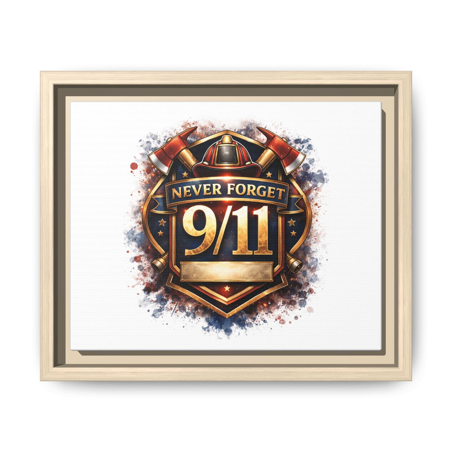 Framed Matte Canvas — 'Never Forget 9/11' Memorial Wall Art