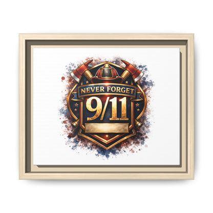 Framed Matte Canvas — 'Never Forget 9/11' Memorial Wall Art