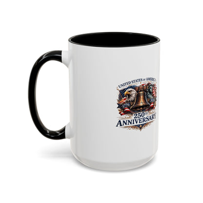 250th Anniversary Accent Coffee Mug — Patriotic United States Bell & Eagle Design (11/15 oz)