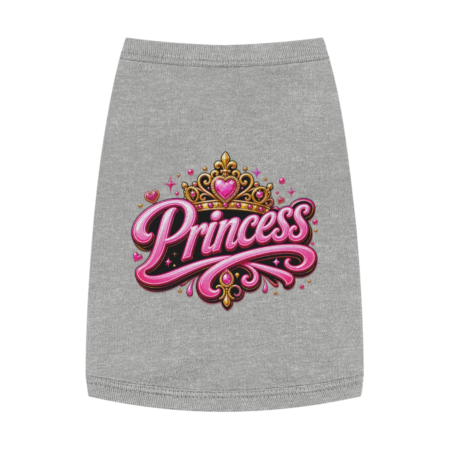 Princess Pet Tank Top - Pink Crown Graphic Dog Shirt, Cute Royal Pet Apparel for Small Dogs & Cats