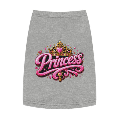 Princess Pet Tank Top - Pink Crown Graphic Dog Shirt, Cute Royal Pet Apparel for Small Dogs & Cats