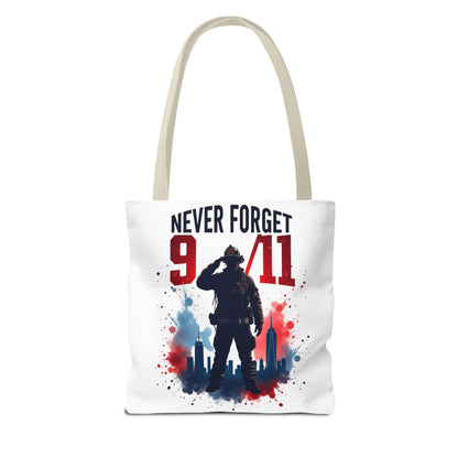 Never Forget 9/11 Tribute Tote Bag — Memorial Patriotic Canvas Carryall