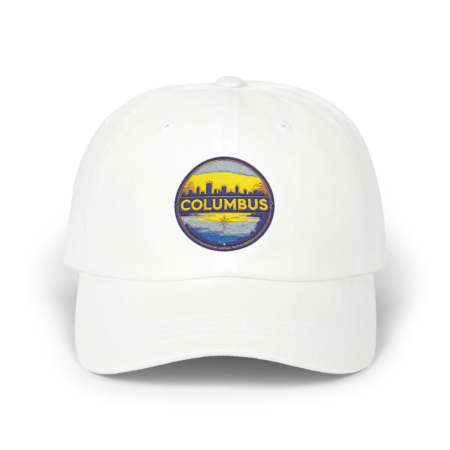 Columbus Skyline Dad Cap - Embroidered Vintage Sunset Patch