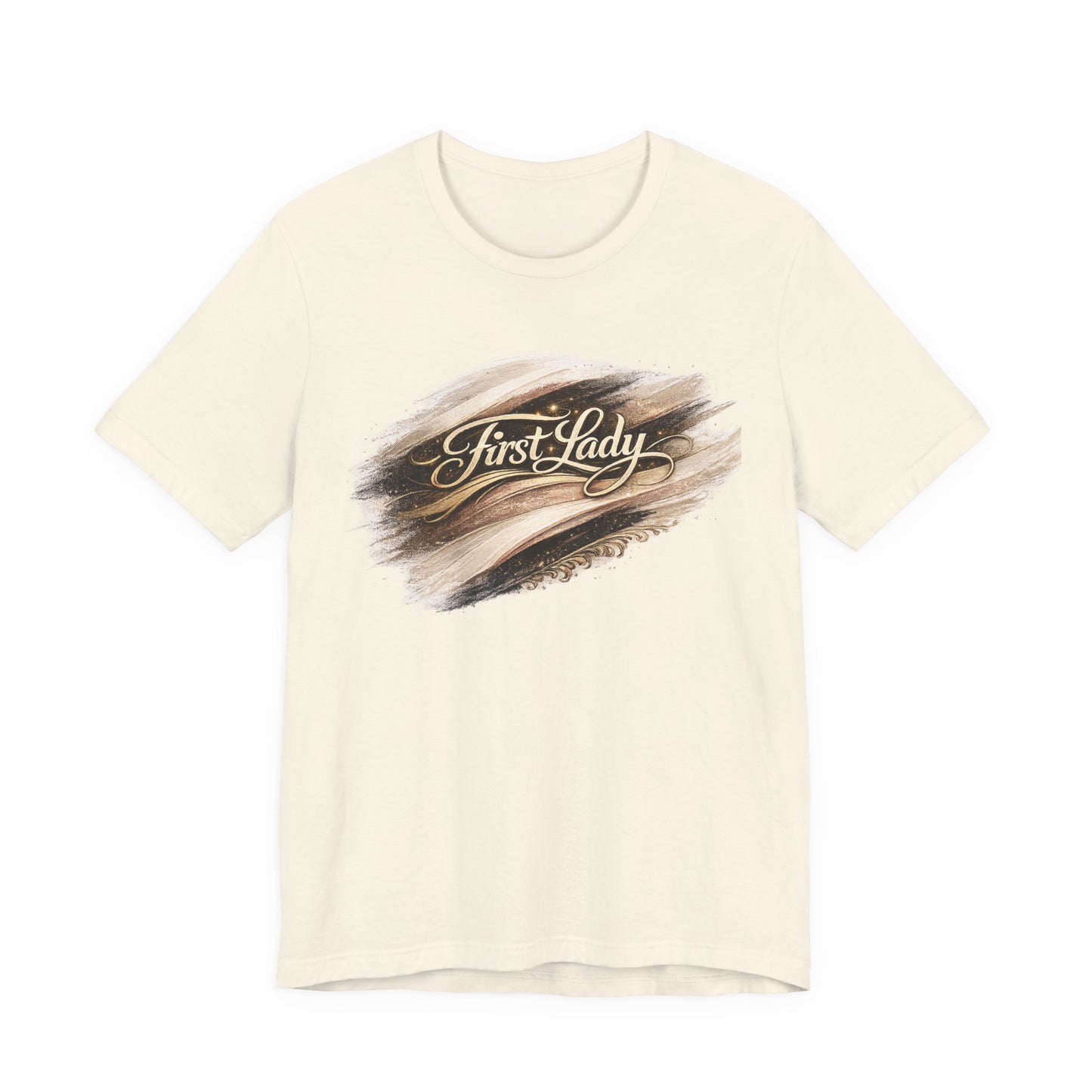First Lady Brushstroke Tee — Elegant Script Graphic T‑Shirt