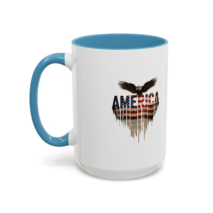 America Eagle Flag Accent Coffee Mug – Patriotic 11/15oz Ceramic