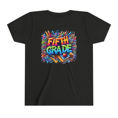 Fifth Grade Kid's Tee - Colorful School Supplies Back to School T-Shirt