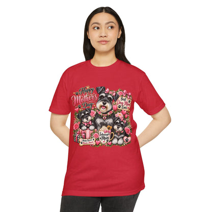 Mother's Day Schnauzer T-Shirt — "Happy Mother's Day" Dog Mom Tee