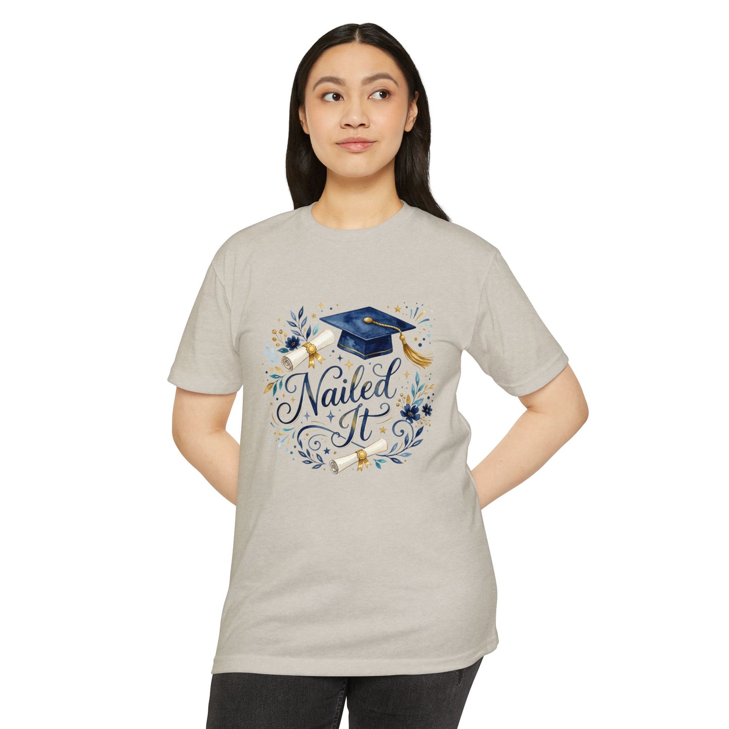 Nailed It Graduation T-Shirt — Cap & Diploma Celebration Tee