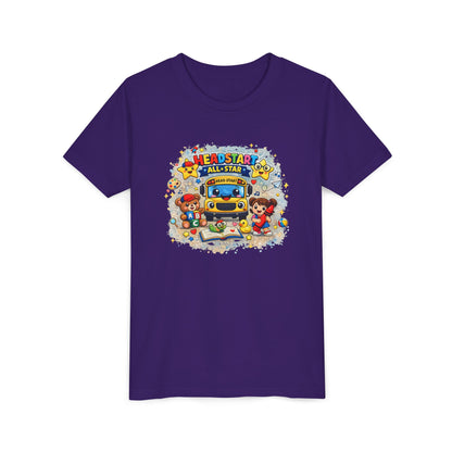 Youth Tee — "Headstart All-Star" Cute School Bus & Characters Back-to-School Shirt