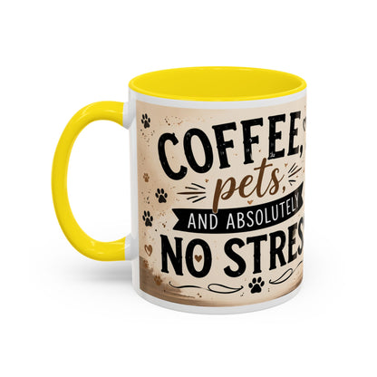 Dog and Cat Coffee Mug – "Best Friends, Best Life" Accent Tea Cup (11/15oz)