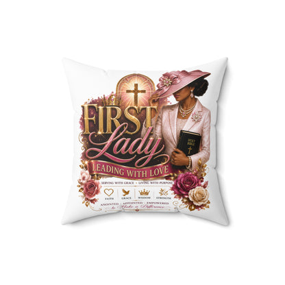 First Lady Decorative Pillow — 'First Lady: Leading With Love' Christian Accent Cushion
