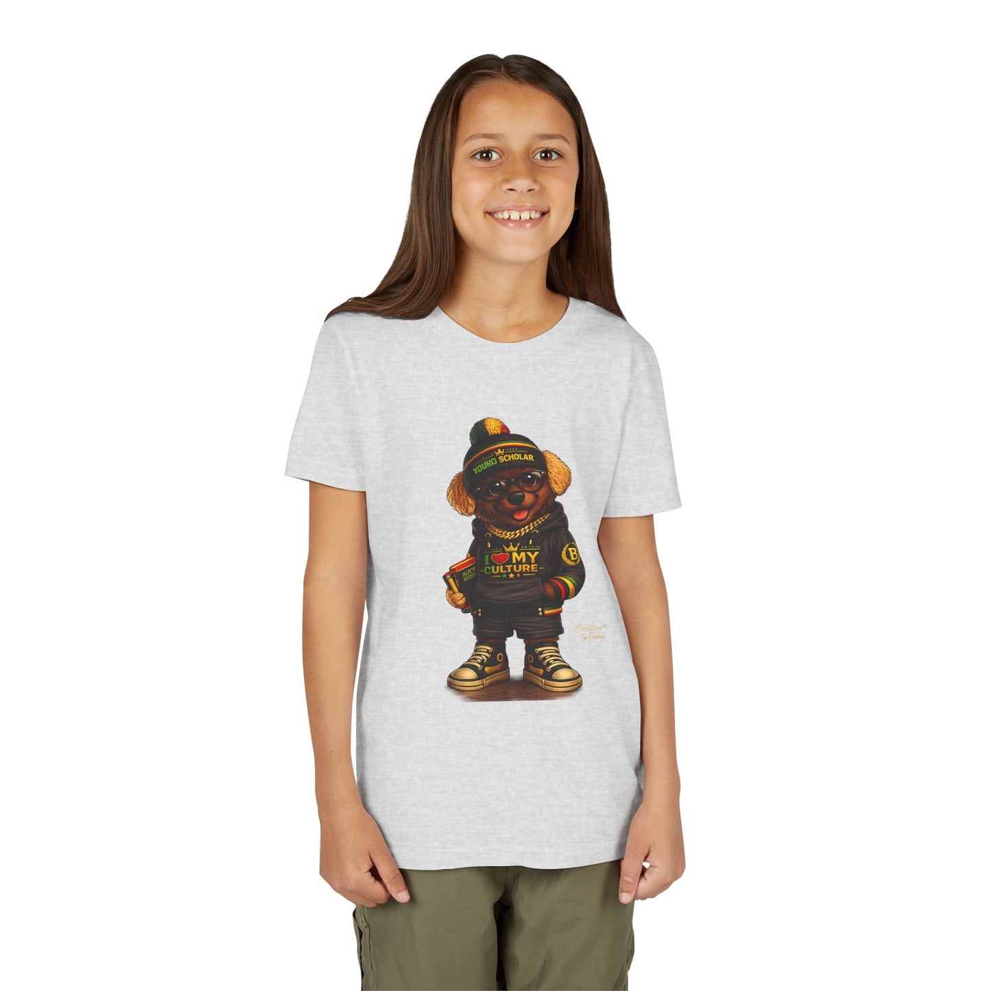 Youth Tee — 'Respect My Culture' Urban Dog Character Graphic