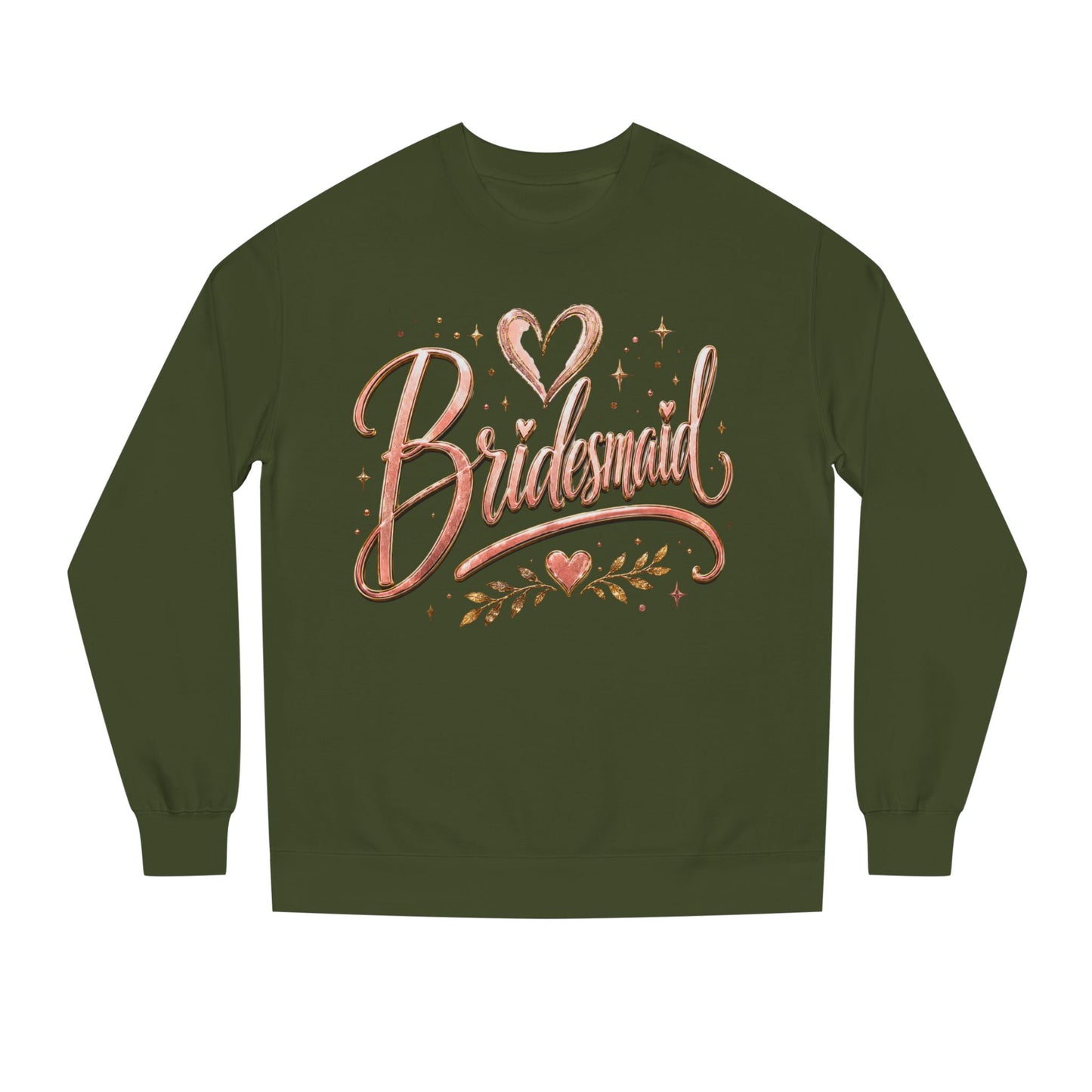 Bridesmaid Crewneck Sweatshirt — Rose Gold Script Bridesmaid Pullover
