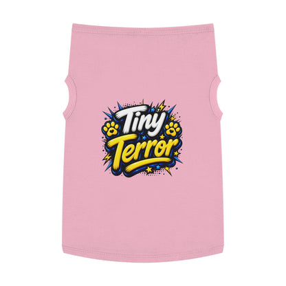 Tiny Terror Pet Tank Top — Cute Paw Print Graphic Dog Shirt