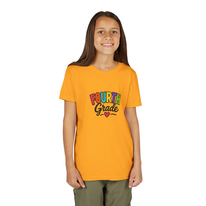 Fourth Grade Youth Tee — Colorful Back-to-School Shirt with Heart