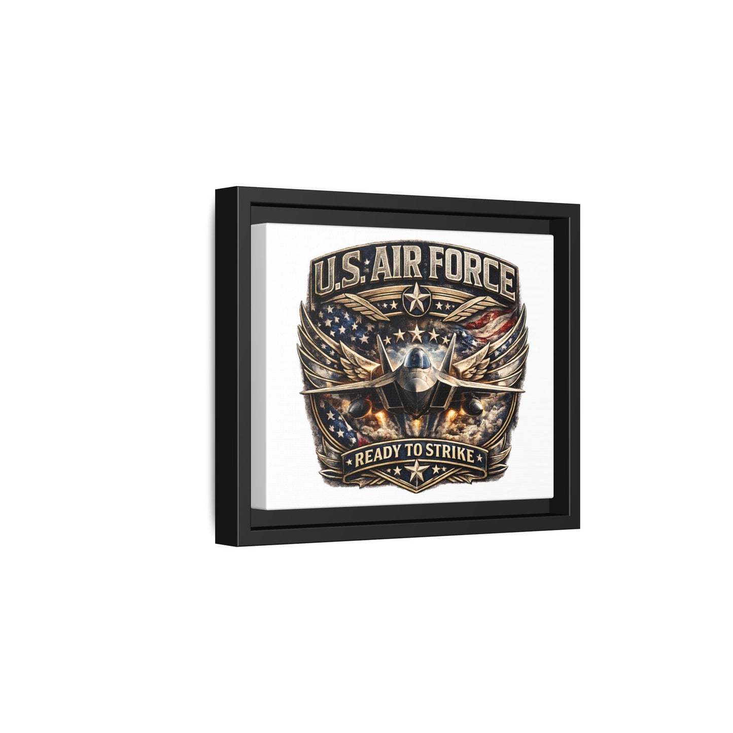 U.S. Air Force Framed Canvas Print – "Ready to Strike" Military Wall Art