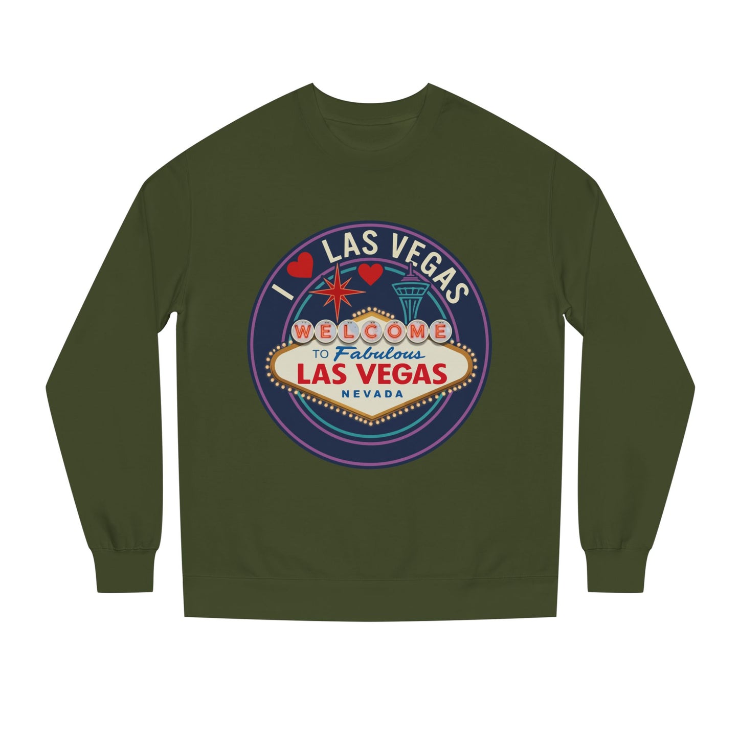 Las Vegas Welcome Sign Sweatshirt – Retro "I  Las Vegas" Crewneck