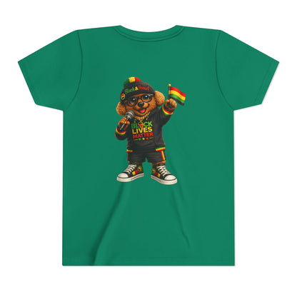 Youth Tee — Kid Bear Black Lives Matter Rasta Flag Shirt