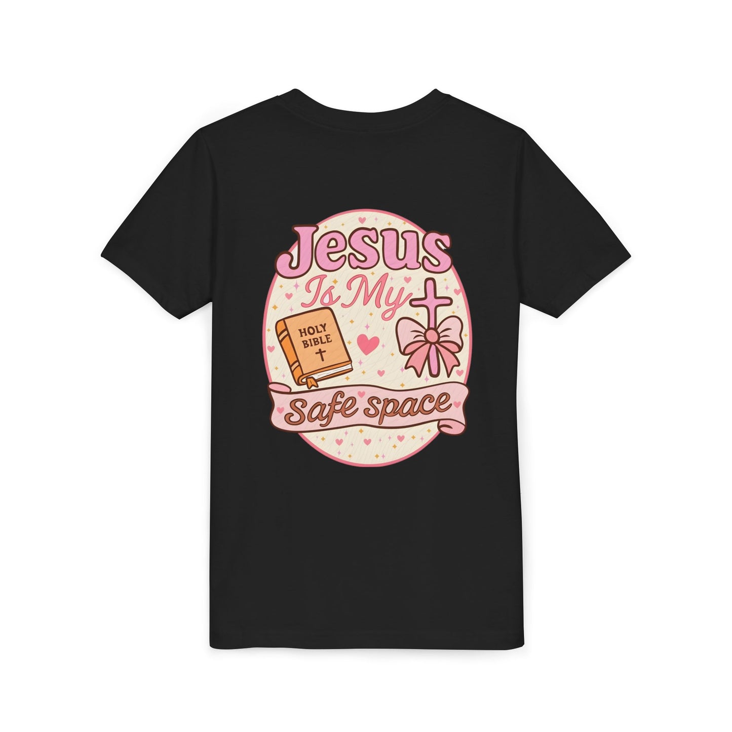 Youth Tee — "Jesus Is My Safe Space" Christian Kids T-Shirt