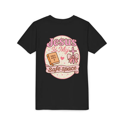 Youth Tee — "Jesus Is My Safe Space" Christian Kids T-Shirt