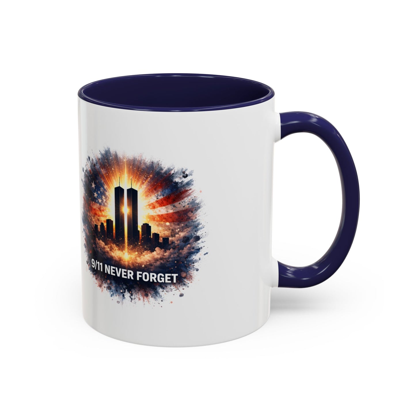 9/11 Never Forget Coffee Mug - Memorial Tribute Accent Mug (11/15oz)